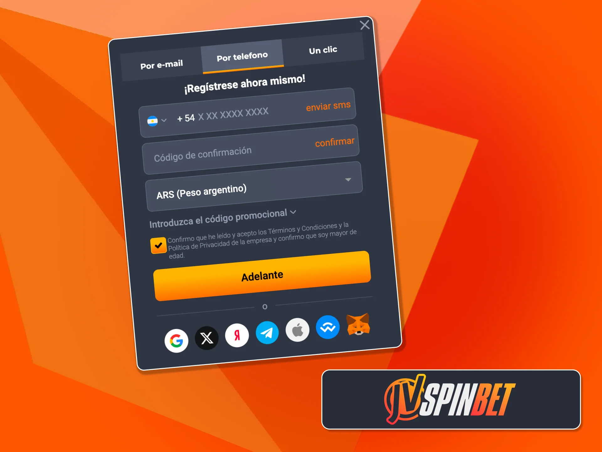 Registrate en JVSpin en minutos y accedé a bonos y apuestas completas.